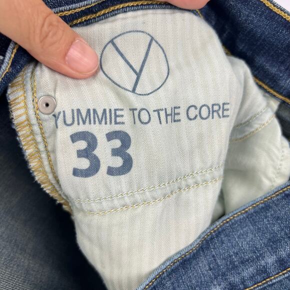 Yummie Denim Skinny Crop Jeans Women's Size 33 Stretch Mid Rise 26”Inseam - Picture 8 of 11